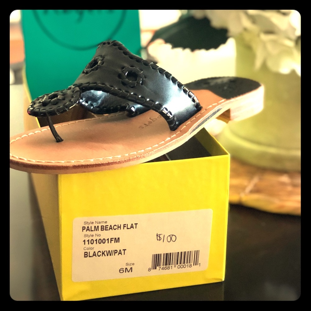 Jack Rogers Palm Beach Black Sandals.
